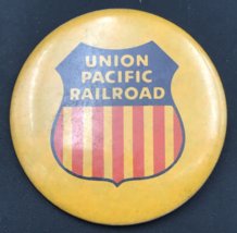 Vintage UP Union Pacific Railroad Logo Round Pin 2.25&quot; -- Button Pinback - £7.56 GBP