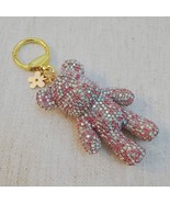 Twinkle Teddy Luxe Bag Charm Keychain Pink Aurora Borealis Crystal Bear - $436.94 MXN