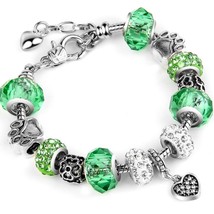 New Fashion Jewelry Crystal Charms Bracelets & Bangles Butterfly beads fit  For  - £9.26 GBP