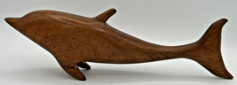 Vtg Large 11 in Wooden Hand Carved Dolphin Statue Sculpture Figurine U191 - £15.68 GBP