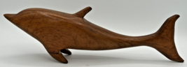 Vtg Large 11 in Wooden Hand Carved Dolphin Statue Sculpture Figurine U191 - £14.95 GBP