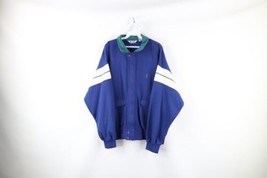 Vintage 90s Streetwear Mens Large Faded Color Block Full Zip Sweatshirt Jacket - $53.41