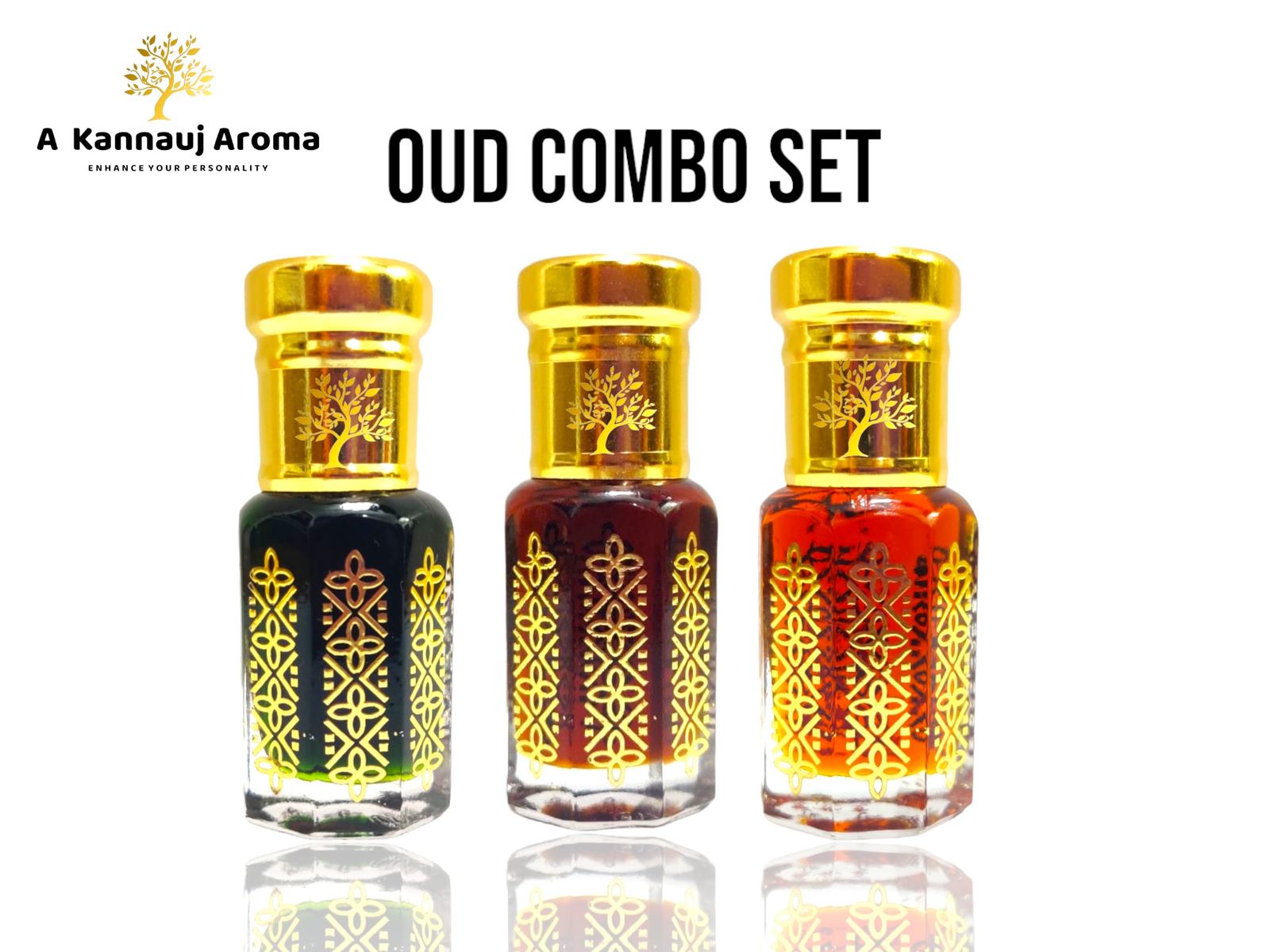 Primary image for Luxurious Oud Perfume Oils Combo Set (Pack of 3x6 ML) Oud Vetiver | Oud Cambodia