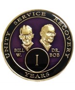 1 Year Purple Bill &amp; Bob Tri-Plate Alcoholics Anonymous Medallion- AA So... - $17.81