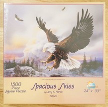 New Sealed 1500 PC Jigsaw Puzzle Spacious Skies by Larry K Martin Bald Eagle - £17.58 GBP
