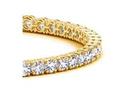10 CT Round diamond tennis bracelet/ 14K yellow gold tennis bracelet - £26,292.41 GBP