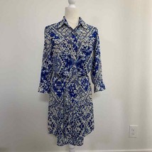 CAbi #422 Jewel Button Down Blue Shirtdress Blue White Small - £26.43 GBP