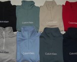 Calvin Klein Relaxed Fit Logo French Terry 1/4 Zip Sweatshirt Stormy Sea... - $43.99