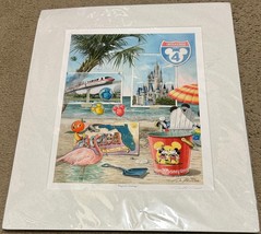 SIGNED David Doss Walt Disney Beach Scene Art Print ~ Magical Greetings Mickey - £116.76 GBP