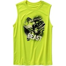 Athletic Works Boys Poly Graphic Muscle Tank Top Beast Yellow X-SMALL 4-5 - £7.19 GBP