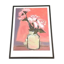 Kang Year Paintings Wall Art Canvas Poster Pink Flower Painting for Bedroom - £12.60 GBP