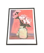 Kang Year Paintings Wall Art Canvas Poster Pink Flower Painting for Bedroom - £12.39 GBP