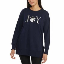 Ellen Tracy Ladies&#39; Size Large Holiday Sweatshirt, Navy Joy, Customer Return - £15.22 GBP