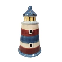 Nautical Lighthouse Salt or Spice Shaker Ceramic Rubber Stopper Ceramic ... - $9.50