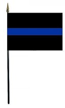 Thin Blue Line Flag - 4x6 Inch 12 Pack - £19.97 GBP