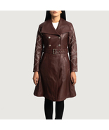 Missoni Maroon Leather Trench Coat For Girl - $430.00