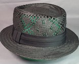 Goodfellow &amp; Co Straw Fedora Unisex Black Openweave Large Summer Dent Crown - $15.79