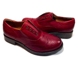 MIZ MOOZ  LEATHER LACELESS CLOSURE OXFORD SHOES RED  37EU / 7US NEW # T-266 - $39.95