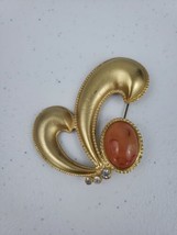 MCM Mid-Century Large Brooch 3&quot; Long W/ Various Stones Pisces Costume - $15.99