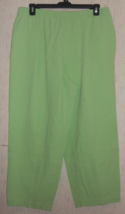 Excellent Koret Woman Green Crinkle Cotton Pull On Capri Cropped Pant Size 18W - £19.82 GBP