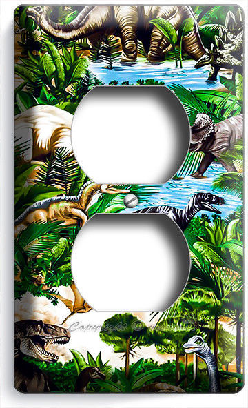 JURASSIC PERIOD DINOSAURS DINO OUTLET WALL PLATE BOY GIRL BEDROOM NEW ROOM DECOR