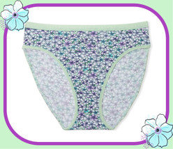 M L XL XXL Mint Purple Floral Cotton Victorias Secret High Leg Waist Brief Panty - $10.99