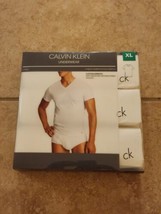 Calvin Klein Men&#39;s 3-Pack Cotton Stretch V-Neck Short Sleeve T-Shirt, XL... - £19.35 GBP