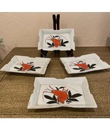 Rare Vintage Japanese Hand Painted Rectangle Sushi Plates Set of 4 Lobster - $1,492.79 MXN