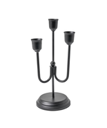 3-Arm Black Metal Taper Candle Holder – Elegant Gothic Decor for Hallowe... - $506.75 MXN