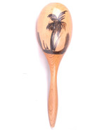 Vintage Maraca Shaker Percussion Handmade-Wood-Palm Tree-Music - $16.82