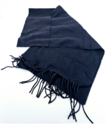 Brooks Brothers 100% Lambswool Mens Scarf Solid Black 70x15&quot; Fringe Trim... - £39.10 GBP