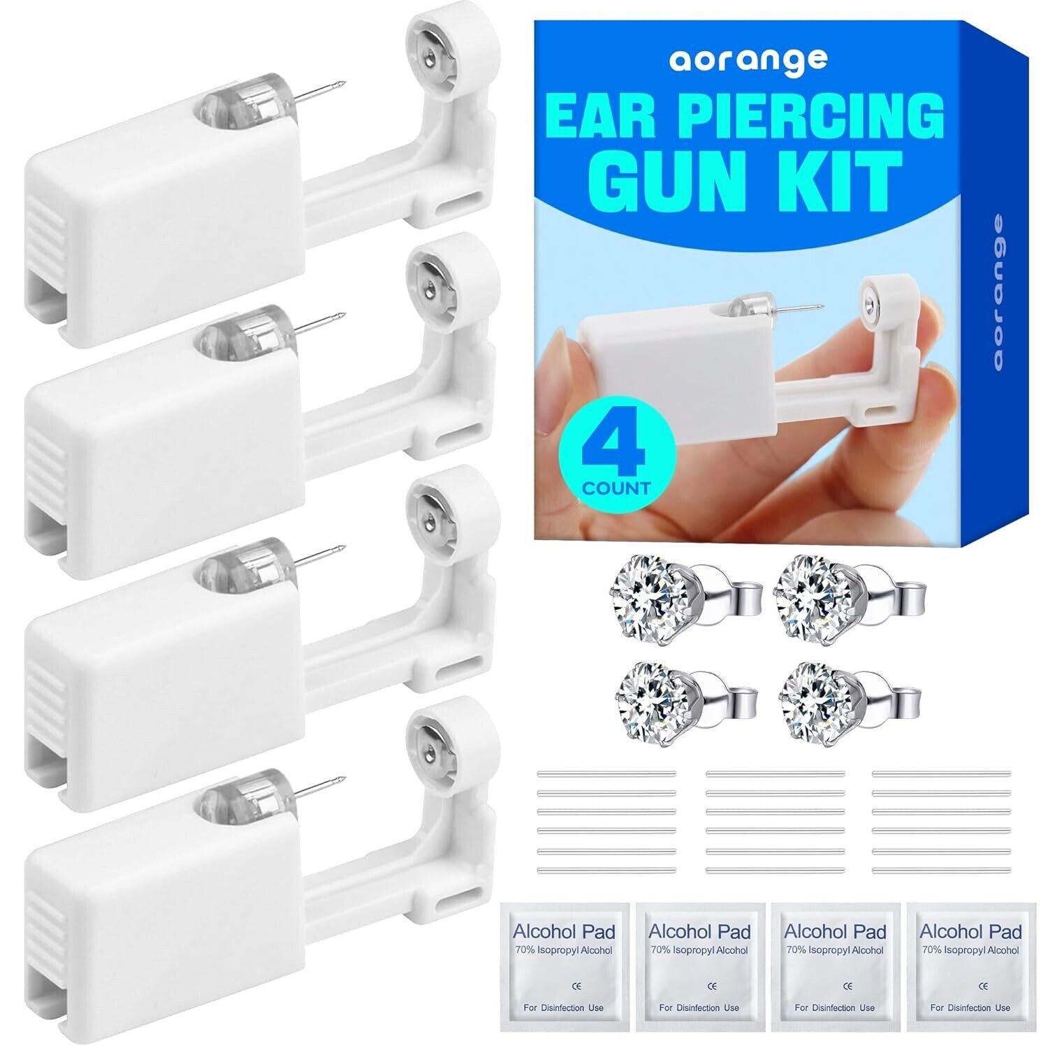 Primary image for 4Pcs Safety Ear Piercing Kit Disposable Self Nose Piercing Gun with Ear Stud USA