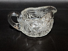 Antique Vintage AMERICAN BRILLIANT Cut Glass CREAMER ONLY Floral Buffalo... - $13.98