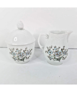 Schumann Arzberg Sugar Creamer Bavaria Germany Blue Flowers Pitcher Bowl... - $24.74