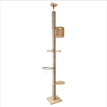 270-320 cm Ceiling Cat Tree Tower Wall Large Cat Capsule Tall Cat Climbing Frame - £330.39 GBP