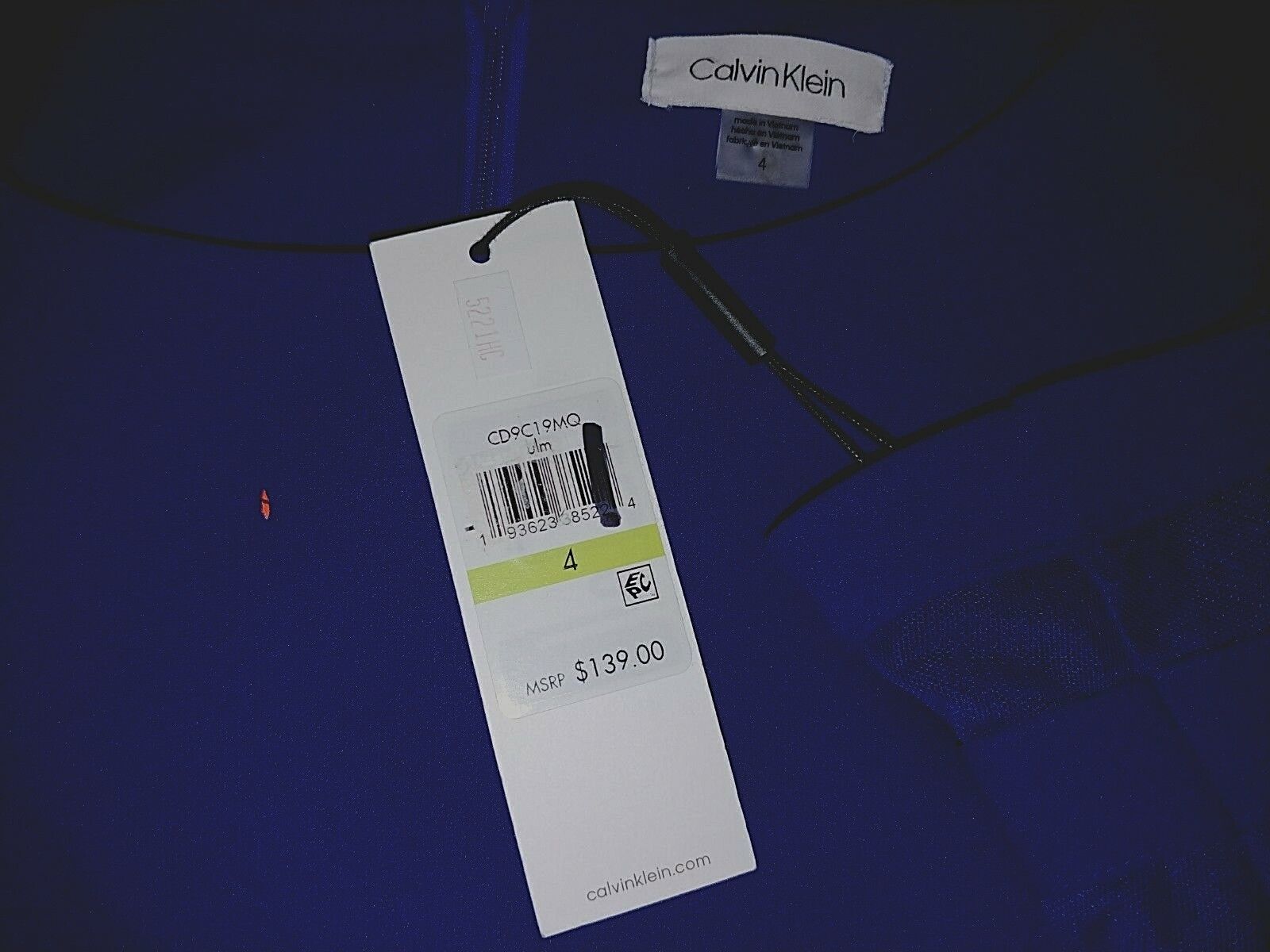 CALVIN KLEIN LADIES 3/4-SLEEVE BLUE STRETCH KNIT DRESS-4-NWT-$139 ORIG.-LOVELY Item image 5