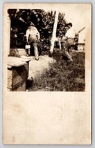 RPPC Man with Lunch Pail Homestead Greifzer Family Dad And George Postcard E21 - £7.82 GBP