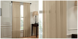 Elegance (2) Curtains Drapes Set 84&quot; Long Rod Pocket Solid - Taupe - P02 - £24.84 GBP