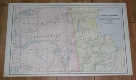 1890 Antique Map Of Keewatin Manitoba Churchill Northwest Territories Canada - $27.88