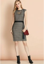 Brooks Brothers Red Fleece Plaid Panel Wool Blend Sheath Dress Wmn 8 Pre... - $69.00