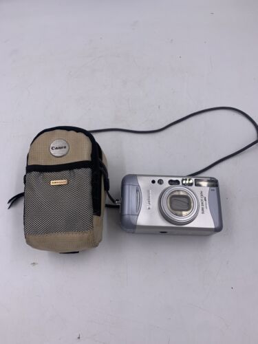 Canon Sure Shot 130U Caption SAF Silver Camera with Canon Bag Tested NO BATTERY - £46.32 GBP