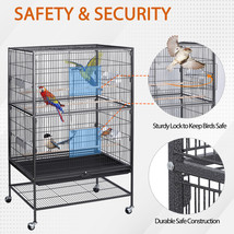 52&quot; Large Flight King Bird Cage For Cockatiels African Grey Quaker Sun Parakeets - £121.24 GBP