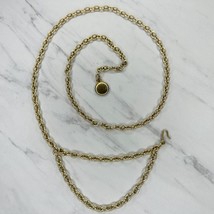 Skinny Draped Gold Tone Metal Chain Link Belt Size Small S Medium M - £15.81 GBP