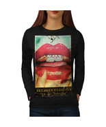 Wellcoda Lips Girl Nail Fashion Womens Long Sleeve T-shirt, Lip Casual D... - £19.11 GBP