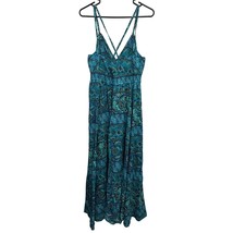 NEW Cherokee Dress XL Extra Large Maxi Paisley Blue Beaded Cotton Sleeveless - £14.38 GBP