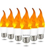 Bestview LED Flame Effect Light Bulbs,3 Modes Smart E26 Chandelier Base - £31.76 GBP