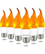 Bestview LED Flame Effect Light Bulbs,3 Modes Smart E26 Chandelier Base - $40.37