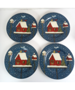 Warren Kimble Sakura Home For The Holidays 2001 Bird Houses 4 Salad Plates - $403.34 MXN