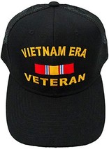 Vietnam ERA Veteran Baseball Cap, Black Hat, Trucker MESH Back, Adjustable Embro - £10.38 GBP