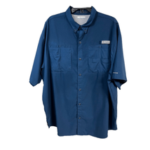 Columbia Mens Blue Short-Sleeve Omni-Shade Button-Down Shirt Extra Extra Large - £18.18 GBP